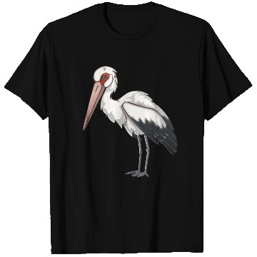 Discover Stylized Stork with Striking Red Eyes T Shirts