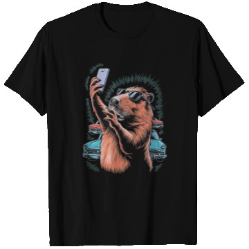 Discover Capybara Selfie Classic Funny Weird T Shirts
