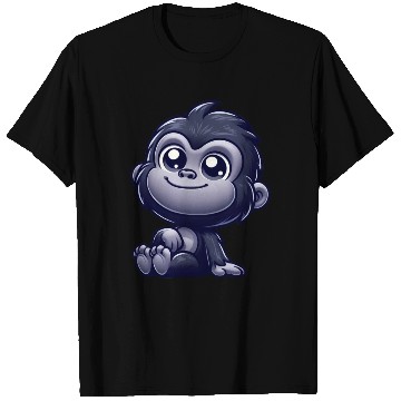 Discover Cute monkey chimpanzee gorilla peaceful happy T Shirts