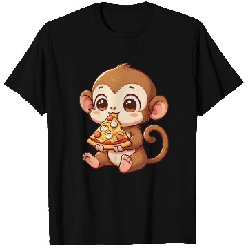 Discover Funny monkey loves pizza humorous chimpanzee T Shirts