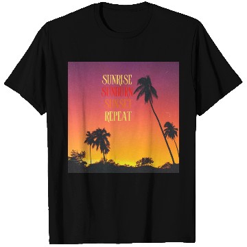 Discover Sunrise Sunburn Sunset Repeat Beach Scene T Shirts