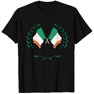 Discover Flags Ireland laurel wreath banner T Shirts