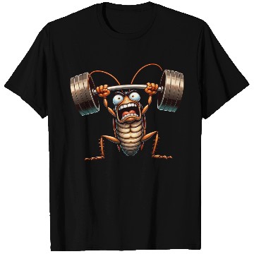 Discover Cockroach weightlifter barbell training workout T Shirts