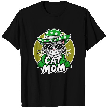 Discover Cat Mom Funny cat with sunglasses, hat and clothes T Shirts
