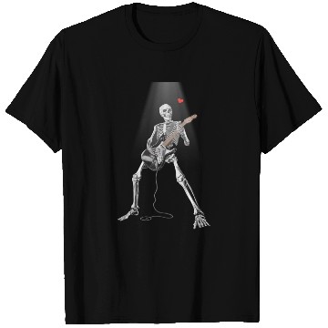 Discover Skeleton Strumming Guitar Rocker T Shirts