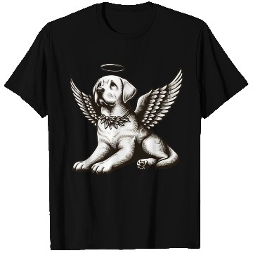 Discover Labrador angel wings black white halo T Shirts