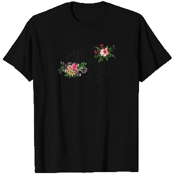 Discover cut music teacher with a Piano Keys and Flowers T Shirts