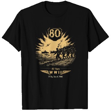 Discover 80 Years WWII D-Day Veterans Commemoration, T Shirts