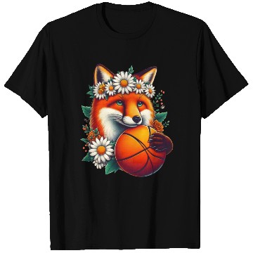 Discover Fox Holding Basketball with Daisy Fox Lovers T Shirts