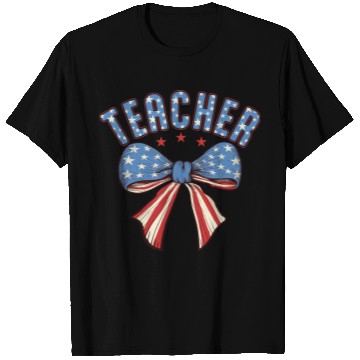 Discover Teacher 4th Of July Coquette Bow T Shirts