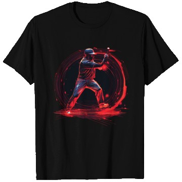 Discover Baseball Pitcher in Red Neon, Pop Art T Shirts