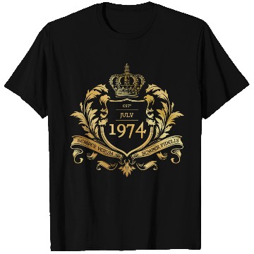 Discover 50th birthday "Semper Verum - Established 07/1974 T Shirts