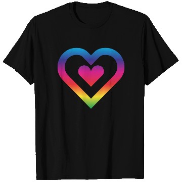 Discover Rainbow Heart Homosexuality LGBT Love T Shirts