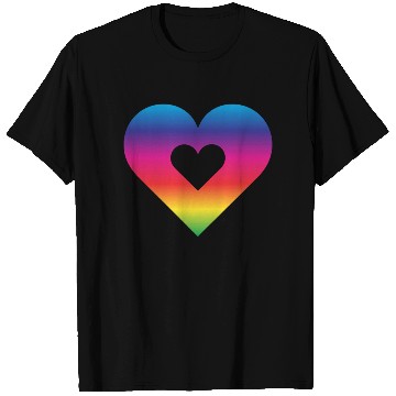 Discover Rainbow Heart Homosexuality LGBT Love T Shirts