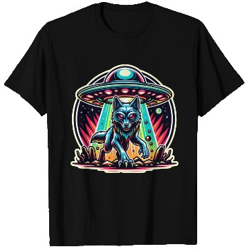 Discover Alien wolf landing T Shirts