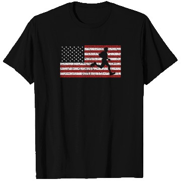 Discover American Flag Running Runner T Shirts