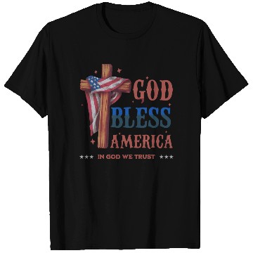Discover God Bless America Proud Retro US Flag 4th Of July T Shirts