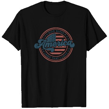 Discover 4th of July Retro US Flag God Bless America Funny T Shirts