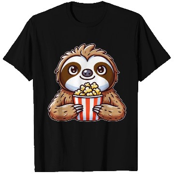 Discover Funny sloth popcorn cinema movie T Shirts