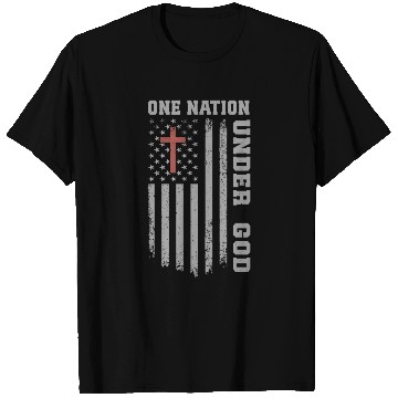 Discover One Nation Under God US Flag Christian 4th of July T Shirts