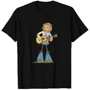 Discover Hippie Scarecrow Playing Guitar T Shirts