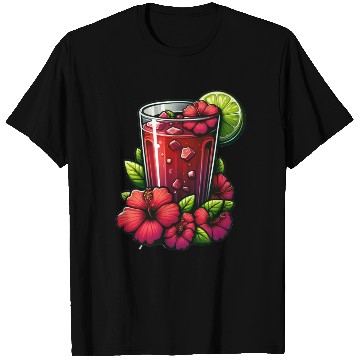 Discover Red Flower Hibiscus Tea T Shirts