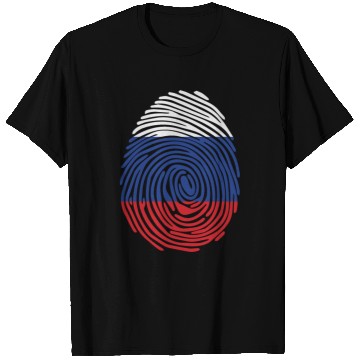 Discover Russian fingerprint flag T Shirts