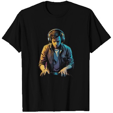 Discover Neon DJ Youth Illustration T Shirts