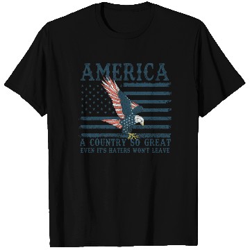 Discover It's Haters Won't Leave Retro US Flag Eagle Merica T Shirts