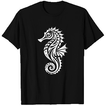 Discover Tribal Water Seahorse Tattoo Swim Training T Shirts