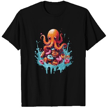 Discover Cute Octopus: Ruler of the Donuts T Shirts