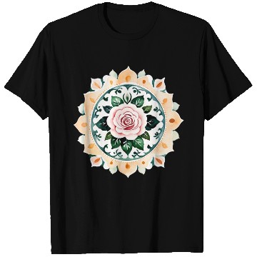 Discover Zen Watercolor Rose Mandala T Shirts