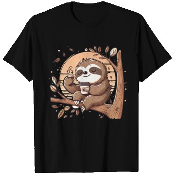 Discover Sloth Drinking Coffee T Shirts