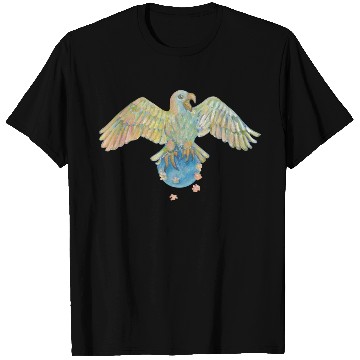 Discover Eagle Carrying Earth Illustration T Shirts