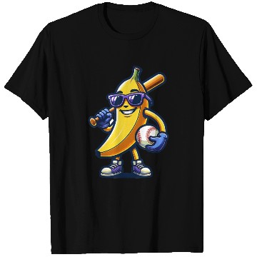 Discover Banana Playing Baseball Fruit Lover Baseball Playe T Shirts