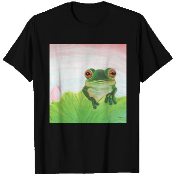 Discover Green Frog Relaxing in the Pond T Shirts