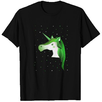 Discover green unicorn with stars T Shirts