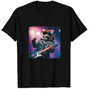 Discover Funny Cat Plays Guitar Instruments Cute Concert T Shirts
