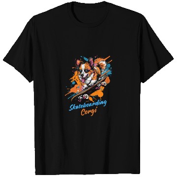 Discover Skateboarding Corgi Adventure T Shirts