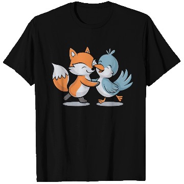 Discover Cute Fox and Bird Friends T Shirts