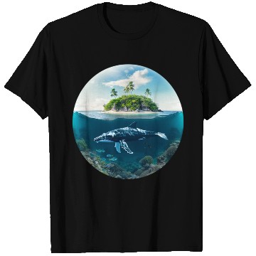 Discover earth globe with whale in Underwater T Shirts
