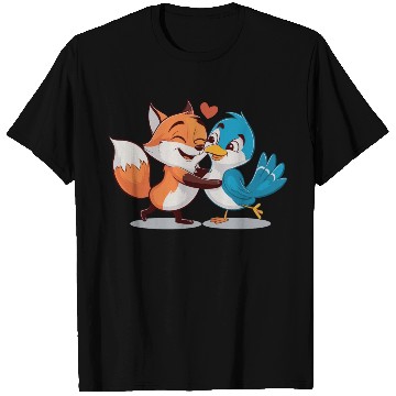 Discover Cute Fox and Bird Love T Shirts