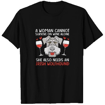 Discover Irish Wolfhound Pet Owner Dog Mother Wine Lover T Shirts