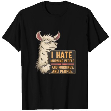 Discover I Hate Morning People for a Morning grumpy Llama T Shirts