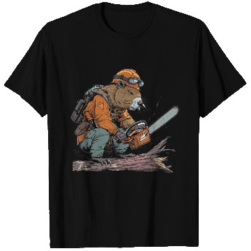Discover Beaver Lumberjack Chainsaw T Shirts