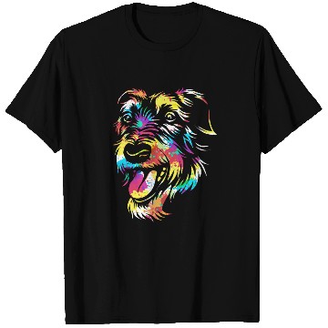 Discover Splash Color Irish Wolfhound Dog Face T Shirts