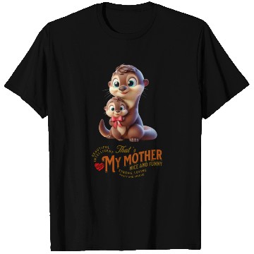 Discover mother otter with her little son T Shirts