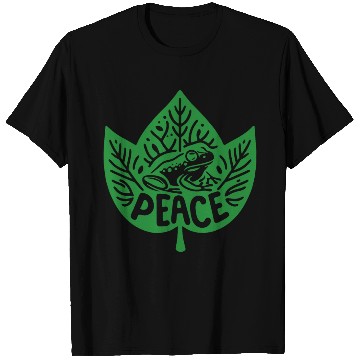 Discover Peaceful Frog - Green version T Shirts
