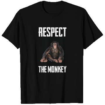 Discover Respect The Monkey Photo Funny Primate Ape Lover T Shirts
