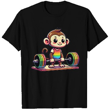 Discover Cool Monkey Deadlifting In The Gym T Shirts